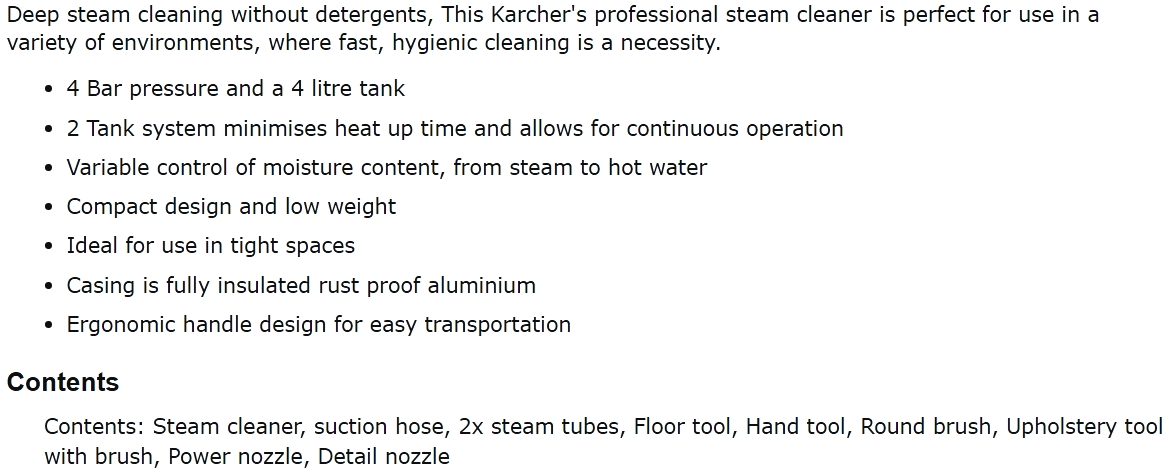 מכונת ניקוי תעשייתית בקיטור קיטורית קרשר KARCHER SG4-4 2300W